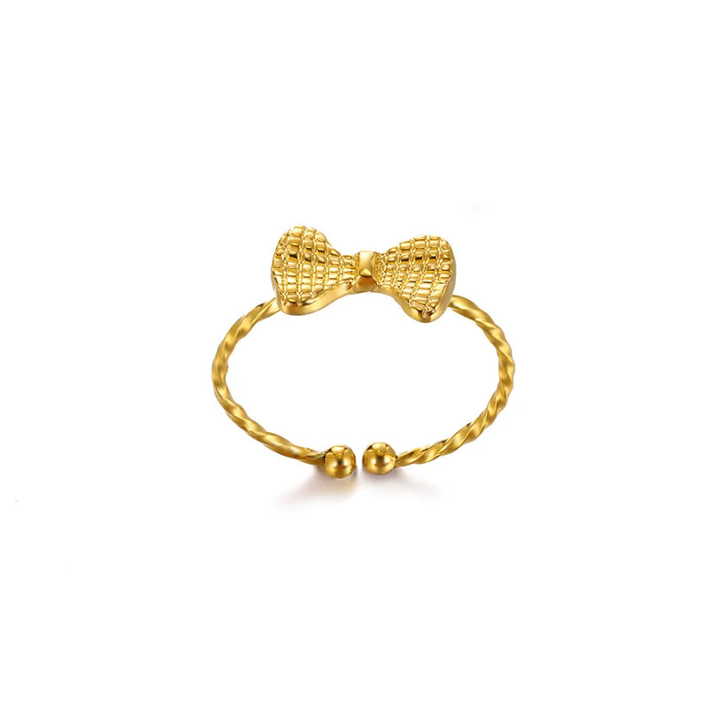 Lucky Cross Stainless Steel Rings For Women Men Fashion Gold Color Sun Butterfly Geometry Ring Punk Jewelry Christmas Anillos