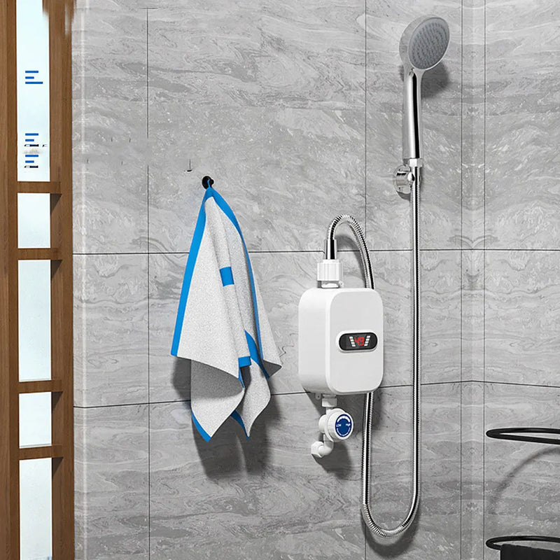 Instant Water Heaters Thermostatic Shower Water Heating Device 304 Stainless Steel Tankless Rapid Heating LCD Digital for Hotel