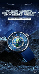 Tourbillon Earth Men's Watch Luminous 3D Mechanical Automatic Genuine Leather Waterproof High End Luxury relogios masculino