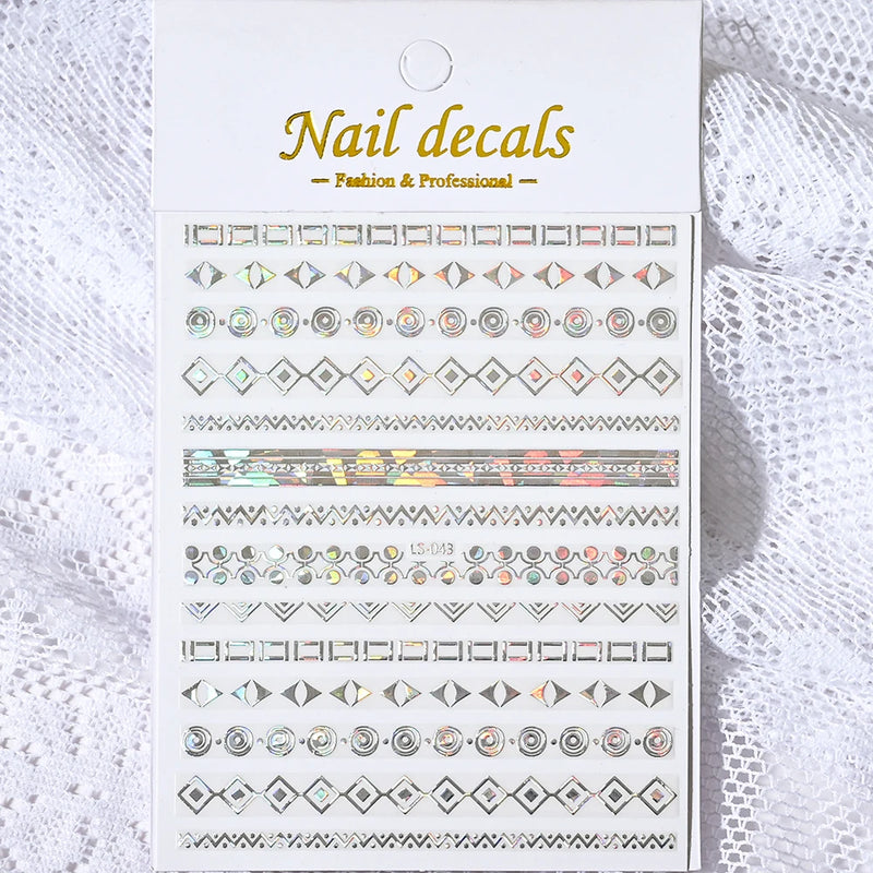 1 Pc Nail Strip Stickers Black/Gold/Rose Gold/Silver Metal Strip Tape Nail Art Adhesive DIY Foil Tips Nail Sticker Decals NK11