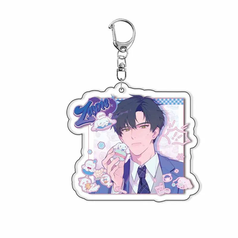 Game Love And Deepspace Rafayel Xavier Zayne Cosplay Key Chain Acrylic Keychains Backpack Pendant Key Ring Accessories