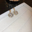 Exaggerated Luxury Crystal Flower Stud Earrings Women's Temperament Elegant Fashion Design Wedding Party Jewelry Valentine Gifts