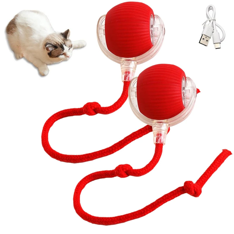 Interactive Cat Toys Ball Auto Electric Rolling Ball Toys for Cats/Kitty Pets Smart Automatic Teaser USB Rechargeable