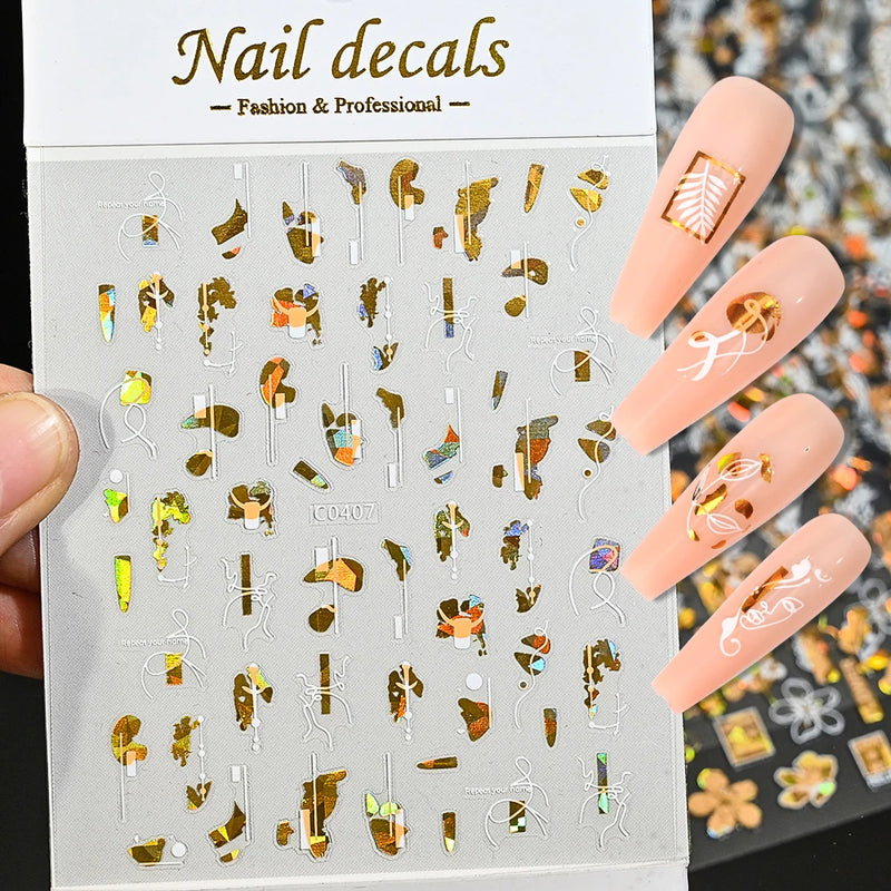 1 Pc Nail Strip Stickers Black/Gold/Rose Gold/Silver Metal Strip Tape Nail Art Adhesive DIY Foil Tips Nail Sticker Decals NK11
