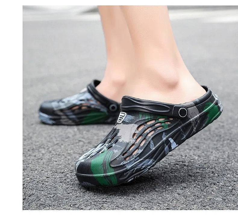 Summer Men Sandals Light EVA Men's Casual Shoes Hole Shoes Clogs Lovers Home Garden Outdoor Male Beach Flat Slippers Big Size 49