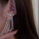 2023 Luxury Women's Earrings Rhinestone Fringe Hanging Zircon Earrings New Shiny Wedding Statement Party Jewelry Gifts