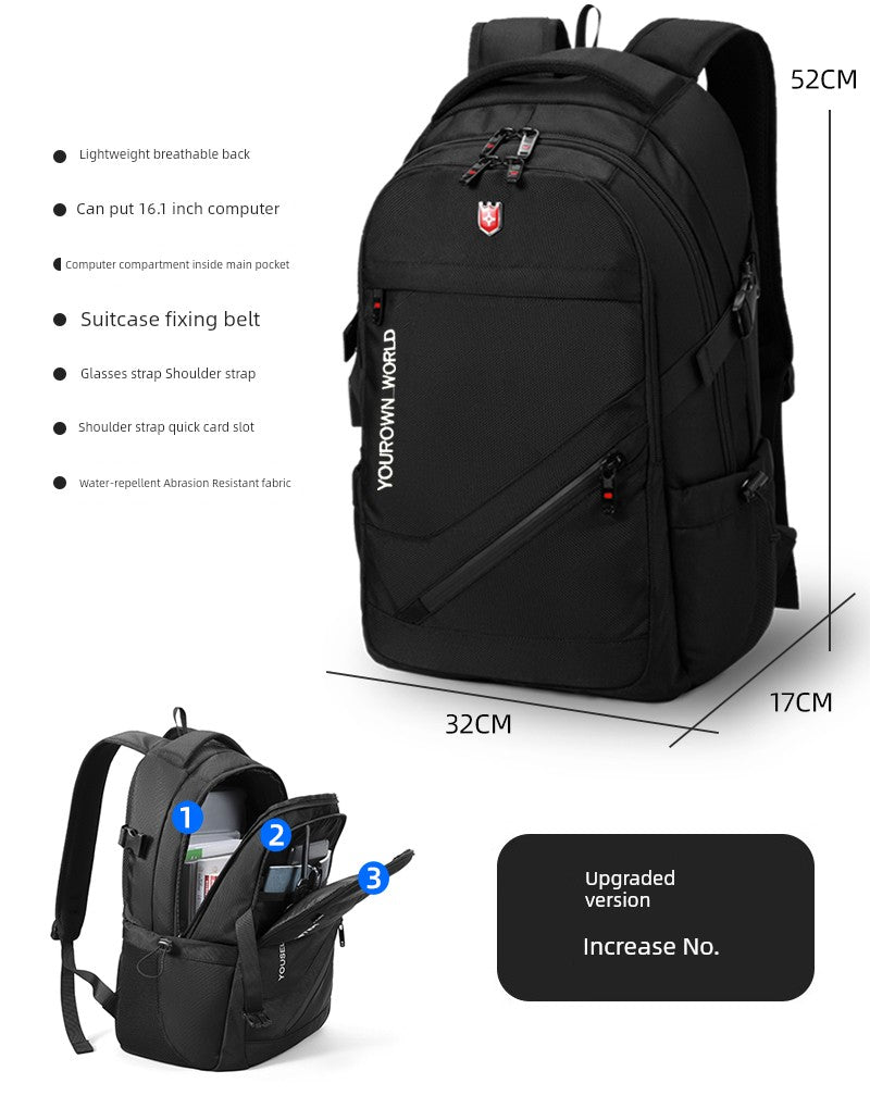 Backpack Men Large Capacity Business Travel Bag Computer Backpack Hiking Backpack Junior High School College Students Schoolbag New Travel