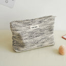 DJDF Large Capacity Women's Cosmetic Bag, Black & White Sketch Line, Canvas Skincare Organizer, Portable Travel Toiletry Bag