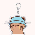 Llavero con diseño de Bubu Dudu, pareja de enamorados, oso panda, accesorios para bolso, colgante, joyería, regalos para amantes.