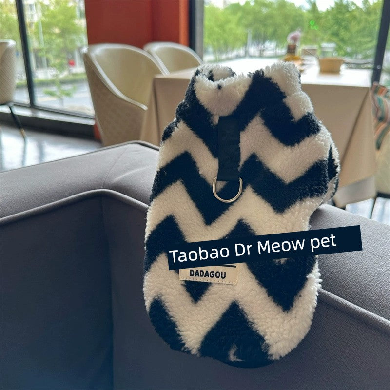 Cool Dog Clothes Winter Fleece-lined Cotton-Padded Jacket Teddy Bichon Small Size Dogs Pet Winter Clothing Thickened Cat Vest