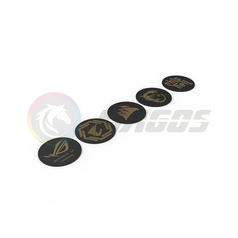 PC Case Fan Metal Sticker ROG MSI AORUS Label Gold-plated Cooling Fan Sticker Chassis Sticker GPU Decorative Sticker