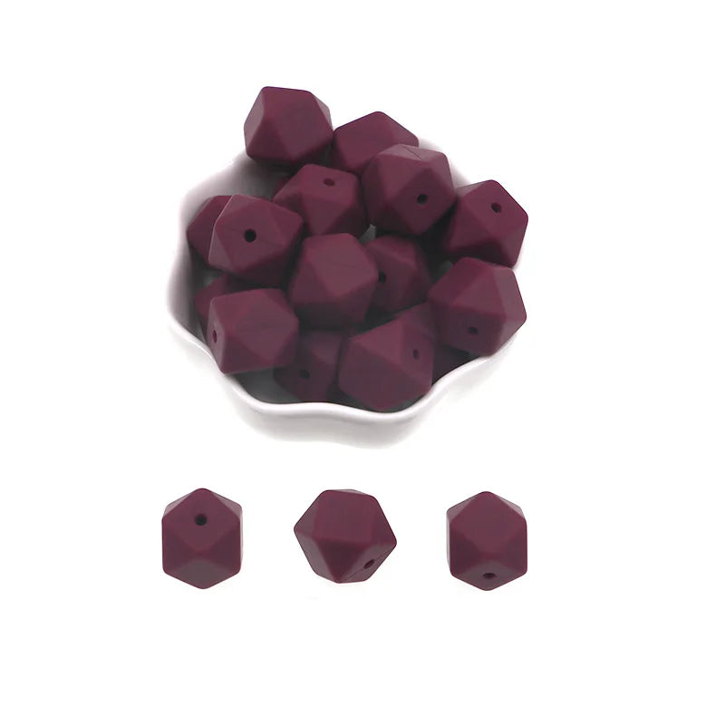 Kovict 14/17mm 10pcs Hexagon Silicone Beads For Jewelry Making Silicone Bead To Make Bracelets Necklace Making Accessories