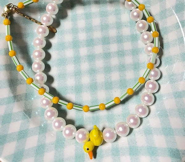 2022 Bohemian Simple Retro Little Yellow Duck Seven Star Ladybug Pearl Necklace Colorful Beaded Women Girls Party Jewelry