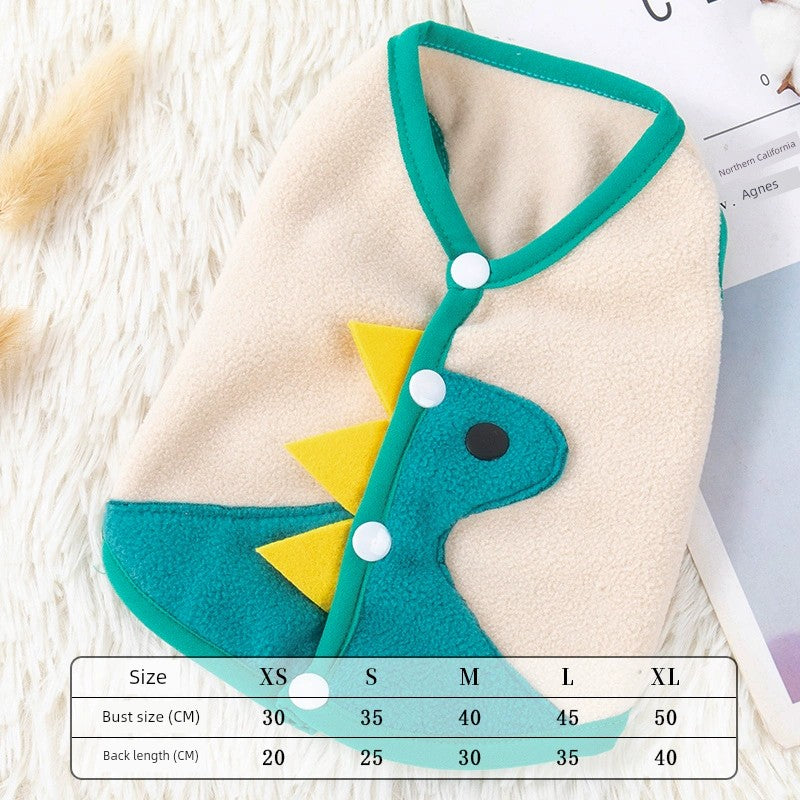 Dog Clothes Cute Dinosaur Vest Pet Small and Medium-Sized Dogs Schnauzer Spring and Autumn Cat Teddy Bichon Winter