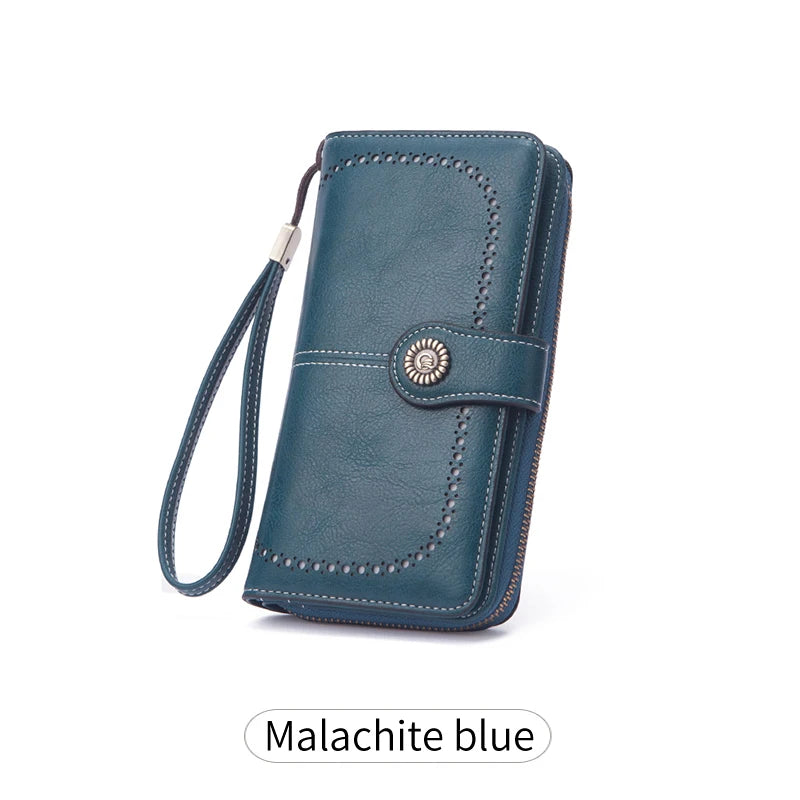 High Quality Women Wallet RFID Anti-theft Leather Wallets For Woman Long Zipper Large Ladies Clutch Bag Female Purse Card Holder