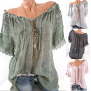 Sexy V Neck Lace Patchwork Loose T-shirts Summer Female See Through Sand Beachwear Tee Shirt Tops ARJ-05