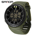 SANDA Men's Electronic Watch Outdoor Sports LED Analog Digital Alarm Clock Chronograph Multifunction Waterproof Men's Wristwatch