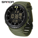 SANDA Men's Electronic Watch Outdoor Sports LED Analog Digital Alarm Clock Chronograph Multifunction Waterproof Men's Wristwatch