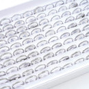 10Pcs/Lot Fashion Classic Rhinestone Stainless Steel Rings For Women Simple Shiny Colorful Finger Jewelry Wedding Party Gifts