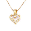 AIBEF Bling Hollow Out Heart Pendant Necklace Gold Color Romantic Jewelry Chains Necklaces For Women Valentines Wedding