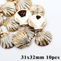 5-20pcsAcrylic Gold Plated Color Conch Sea Shell Charms Pendants Beads Jewelry Making Accessories DIY Handmade Necklace Bracelet