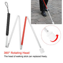 135cm Blind Guide Walking Stick Aluminum Alloy Reflective Stick 5 Section Folding Cane Elderly Crutch Hiking Trekking Pole Trail