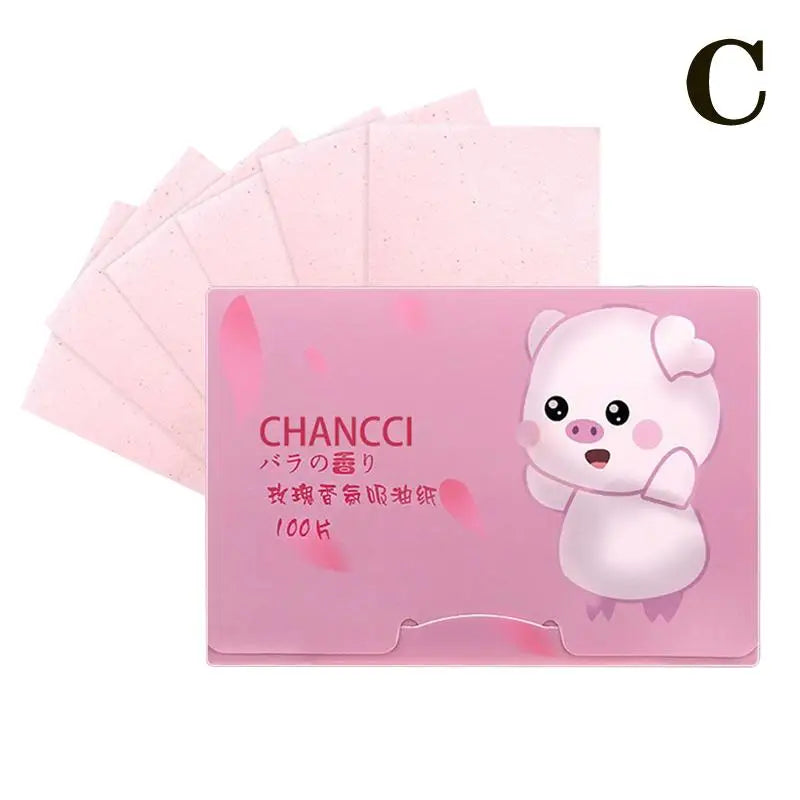 Facial Oil Suction Paper 100 Portable Withdrawable Oil Paper Tablets Oil Facial Fragrance Absorbing Shine Facial Controls Q0D1