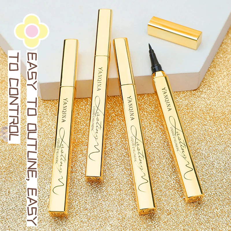 Small gold bar quick-drying eyeliner, naturally smooth, waterproof, sweat-proof, non-smudge liquid eyeliner