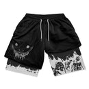 Berserk Anime Gym Shorts Men Fitness Sacrifice Print Y2K Performance Shorts 2 in 1 Quick Dry Athletics Short Pants Summer Male