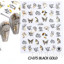 Shiny Maple Geometry Autumn Nail Art Stickers Laser Sector Fall Leaves Decals Cute Squirrel Slider Manicure Decorations CHCJ-076