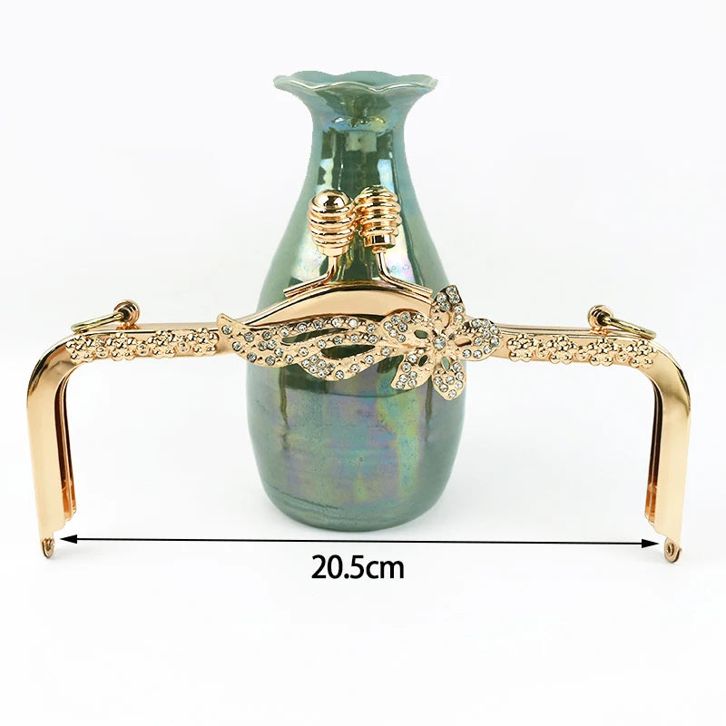 1Pc Deepeel Retro Square Embossed Bag Handles Metal Handmade Sewing Brackets Kiss Clasp Handbag Purse Frame Handle Accessories