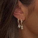 A-Z Letters Initial pendant earrings Hoop Earrings men Golden Color Jewelry Earring Aretes Alphabet name earrings women 1pcs