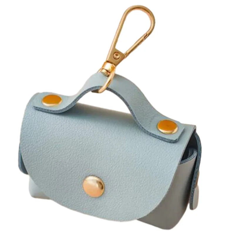 Stylish Pet Bag Holder Faux Leather Pet Poop Bag Holder with Dispenser for Dog Bags Portable Dog Poop Bag Organizer Supplies Pet