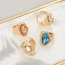 Anslow Fashion Jewelry Personalized Design Irregular Crystal Women Party Accessories Charms Elegant Finger Ring Wholesale Cheap