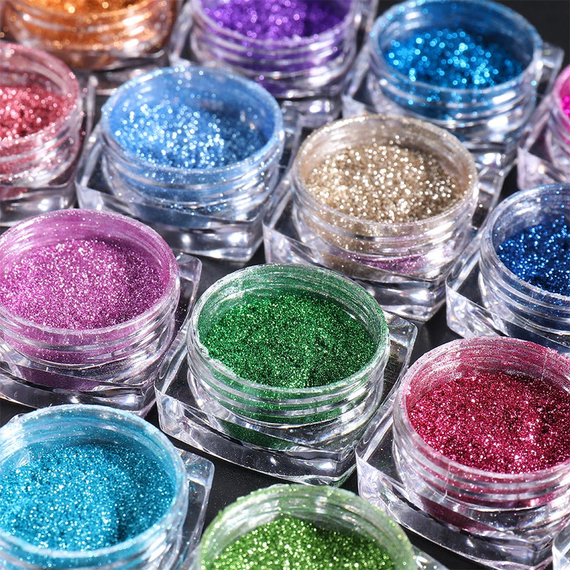 23pcs/Set Metallic Chrome Nail Powder Y2K Styles Magic Mirror Polishing Chrome Pigments Flakes Shimmer Dip Powders Decorations