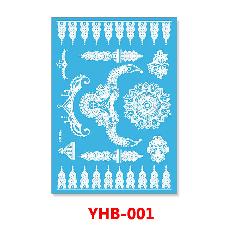 1PC Hanna Lace Tattoo Sticker White Silk Printing Waterproof Disposable Tattoo for Arm Sexy Bracelet