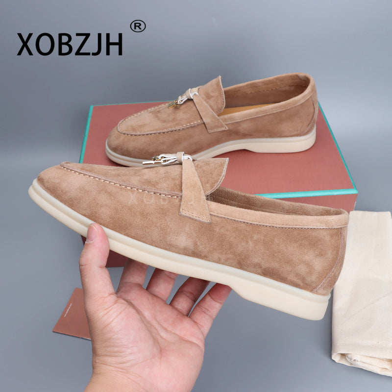 أحذية موكاسين صيفية للمشي من الجلد المدبوغ للنساء لربيع وخريف 2025، أحذية بدون كعب، أحذية مسطحة بدون رباط، أحذية ...