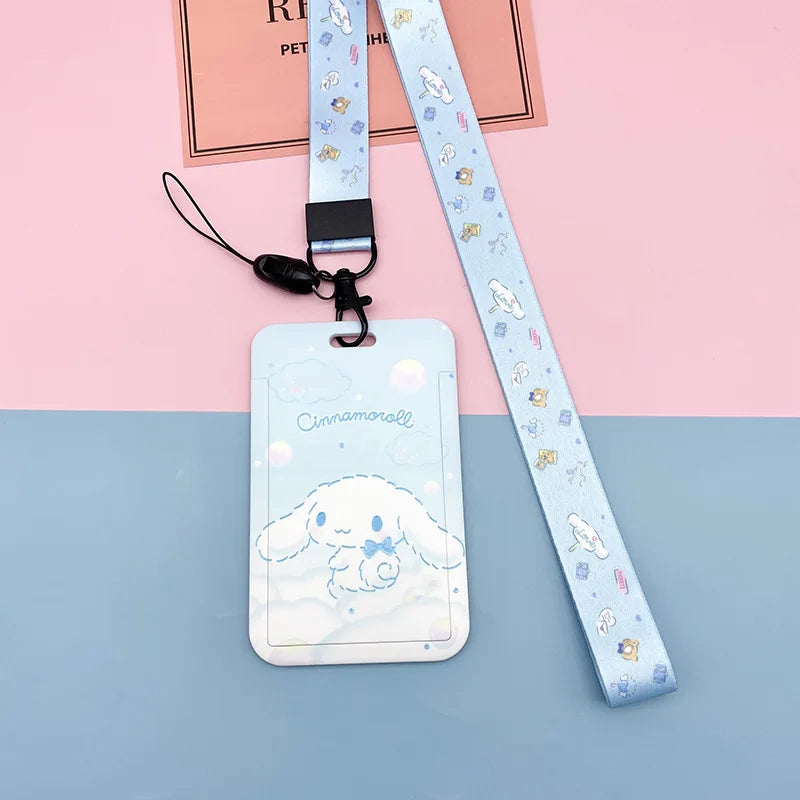 Sanrio ID Badge Holder Neck Strap Cartoon My Melody Subway Door Card Holders Hello Kitty Kids Campus Lanyard Credential Holder