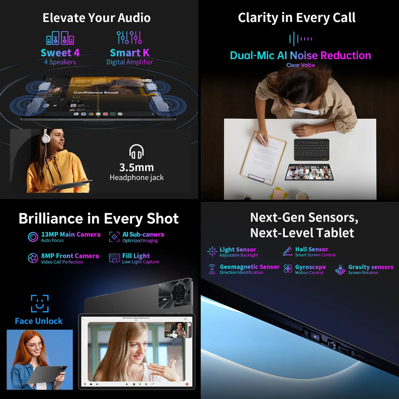 Teclast T50Max Android 14 Tablet 11 90Hz Refresh Rate Max 20GB RAM 256GB ROM Helio G99 CPU 8000mAh 18W Fast Charging 4G LTE GPS