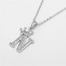 Necklace Crown Cubic Zircon Alphabet Pendants Gold A-Z Letter Pendant Necklace Shinning 26 Initial Collares Jewelry Full Zircon