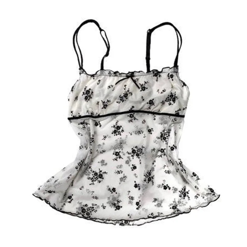 Y2K Bow Chic Sweet Clothing Cute Halter Tops Women Sleeveless Casual Singlet Vintage Tide Daily Slim Classic Aesthetic Camisole