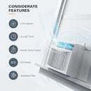 12000-BTU Window Air Conditioner with Heat Window AC Unit & Heater Combo with APP & Voice Smart Control Timer Function