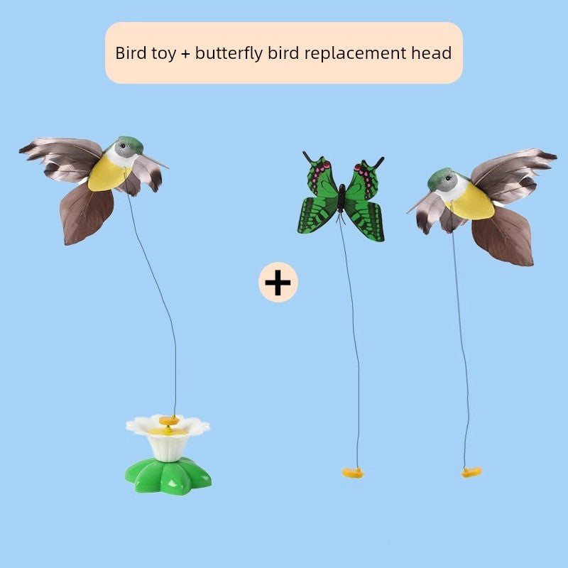 Cat Toy Automatic Cat Teaser Electric Rotate Bird Butterfly Toys Consumes Physical Strength Play Self-Hi Relieving Stuffy Handy Gadget
