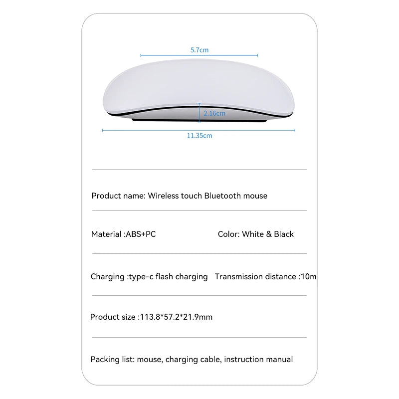 For APPLE Multi-Touch Surface Magic Mouse Bluetooth 5.0 Wireless Mouse For Macbook Pro Air Mini Laptop Mobile Tablet PC iPad