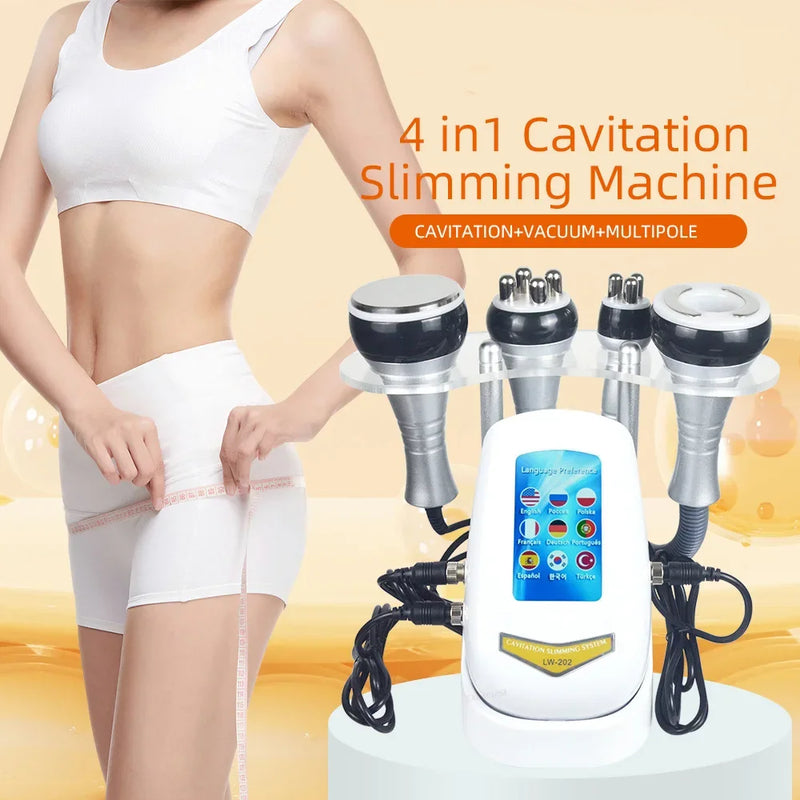 40K 3/4IN1 Cavitation Ultrasonic Body Slimming Machine  Beauty Device Facial Massager Skin Tighten Face Lifting Vacuum Suction