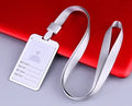Women Men Bank Credit Card ID Holder Aluminium Alloy Business Card Case Work Card Badge Lanyard Holder Protector Cover
