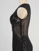 Sexy black maxi summer sequin dress women elegant luxury birthday prom wedding party dress ladies long evening dresses vestidos