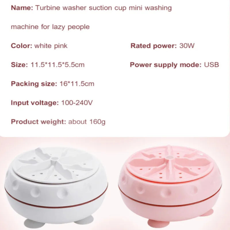 【Hot Sale】Portable Turbo Spin Washing Machine Fully Automatic Mini Lazy Washer