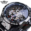 Winner Classic Series Golden Movement Steel Mens Skeleton Man Wrist Watch Mechanical Top Brand Luxury Fashion Automatic Watches