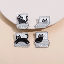 I'M A PURRGRAMMER Enamel Pins A Computer Cat That Loves Work Brooches Lapel Badge Backpack Funny Animal Punk Jewelry Gift
